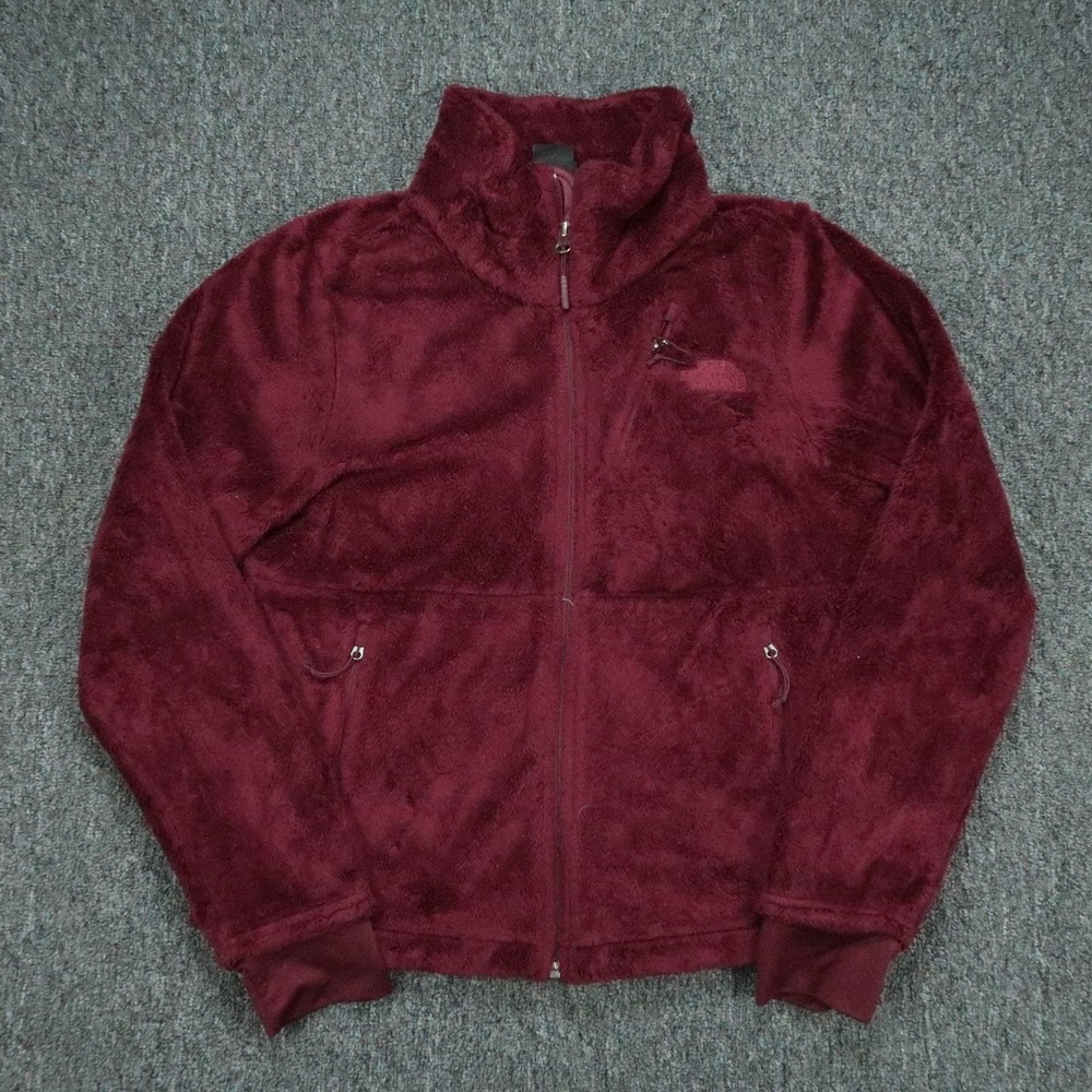 The North Face Jacket Womens Medium Red Osito Flow Fleece Fuzzy Sherpa Full Zip